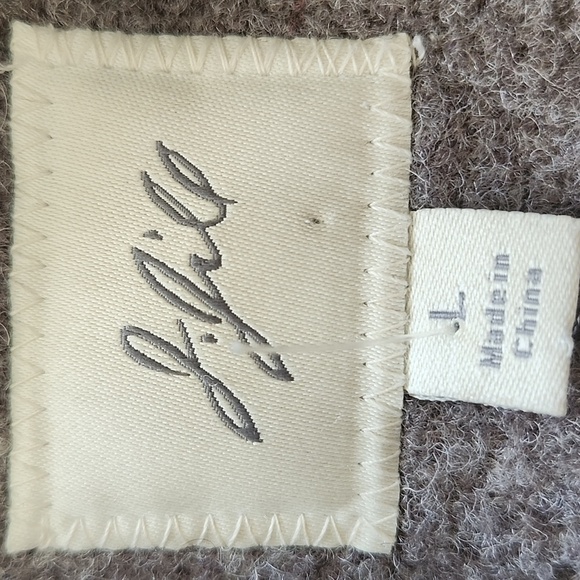 J. Jill Wool Blend Coat with Faux Fur Trim Gray Brown Size Large - Picture 9 of 10